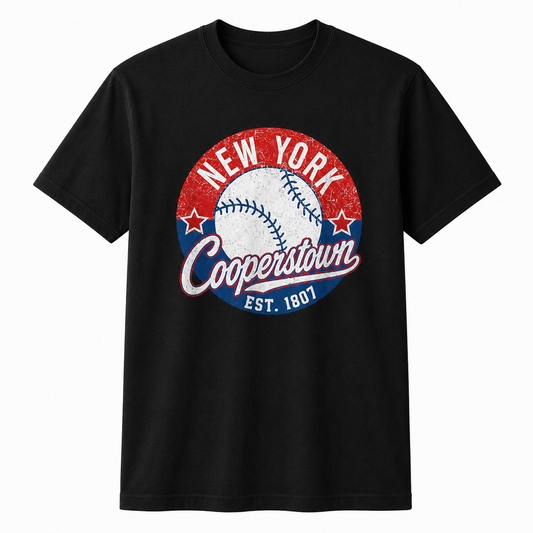 Cooperstown New York Vintage Baseball Retro Travel Shirt