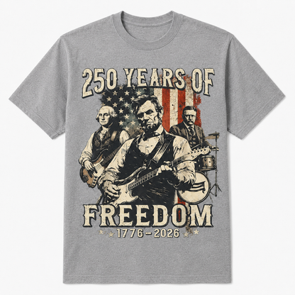 Abraham Lincoln Playing Guitar 4th of July 250th Anniversary Shirt