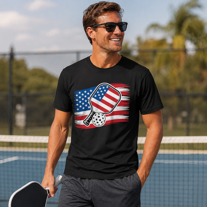 Pickleball Lovers 4th of July American Flag Pickle Ball USA Shirt