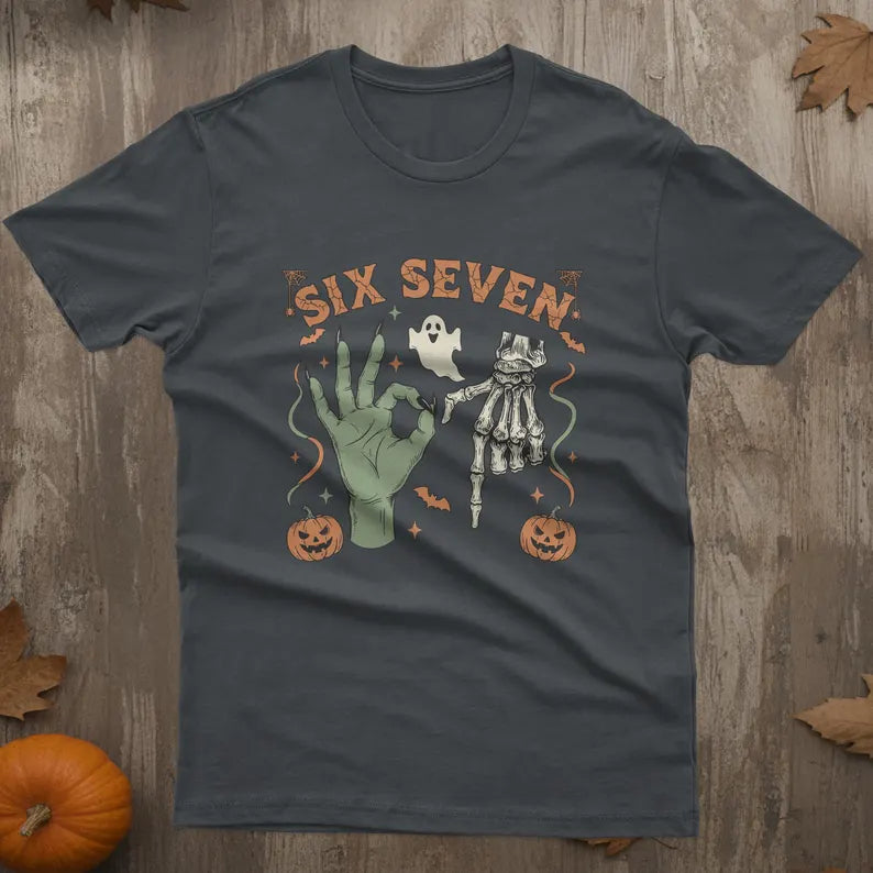 Six Seven Meme Shirt: Retro Halloween Graphic Tee